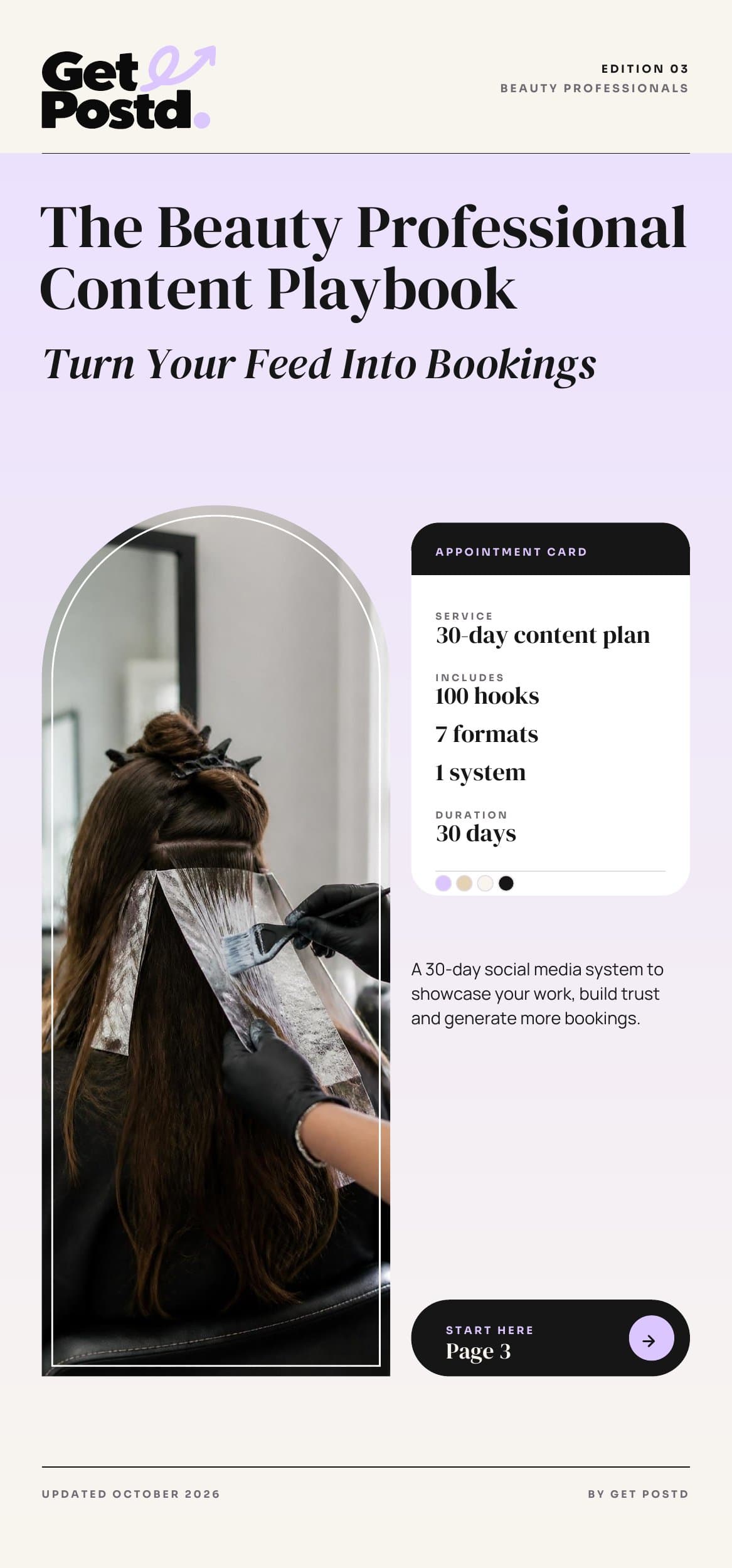 Cover of The Beauty Professional Content Playbook by Get Postd