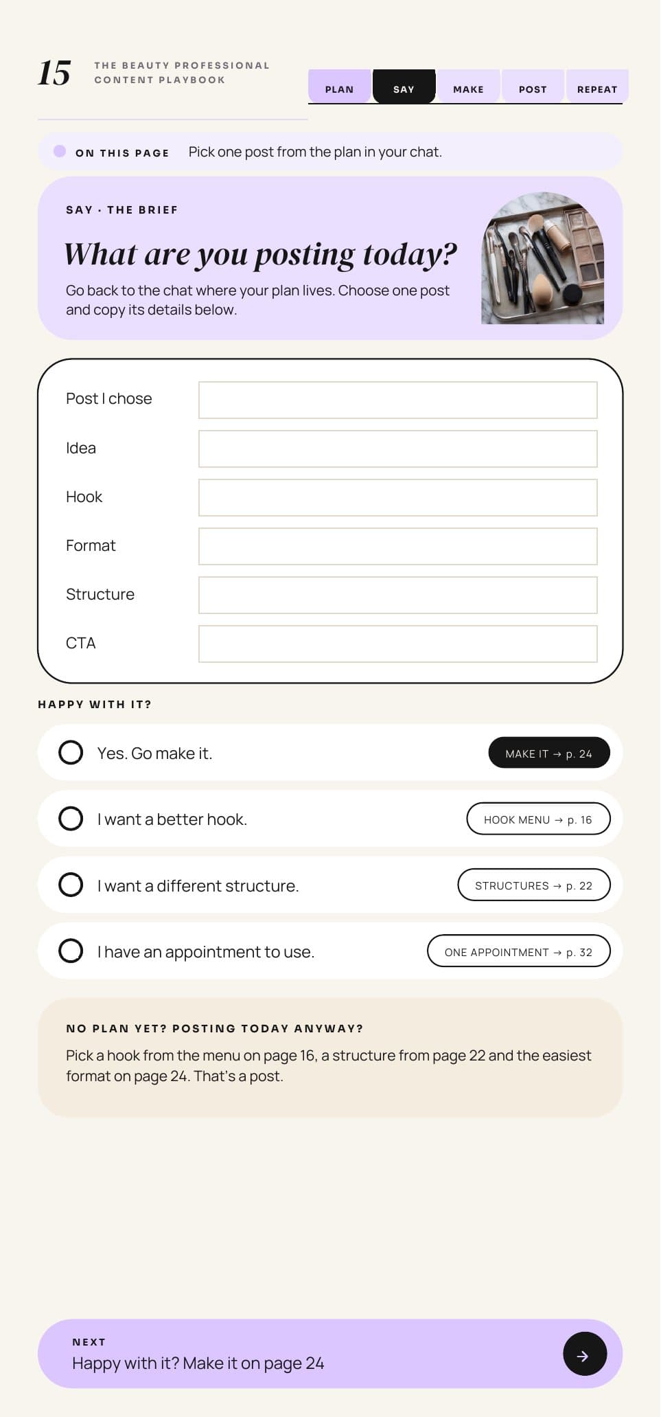 What are you posting today? page