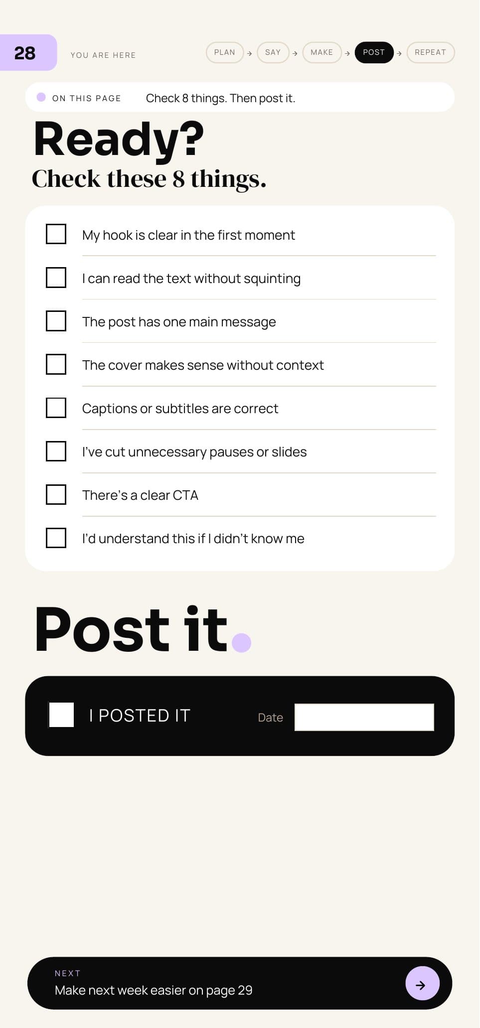 Eight-point publishing checklist