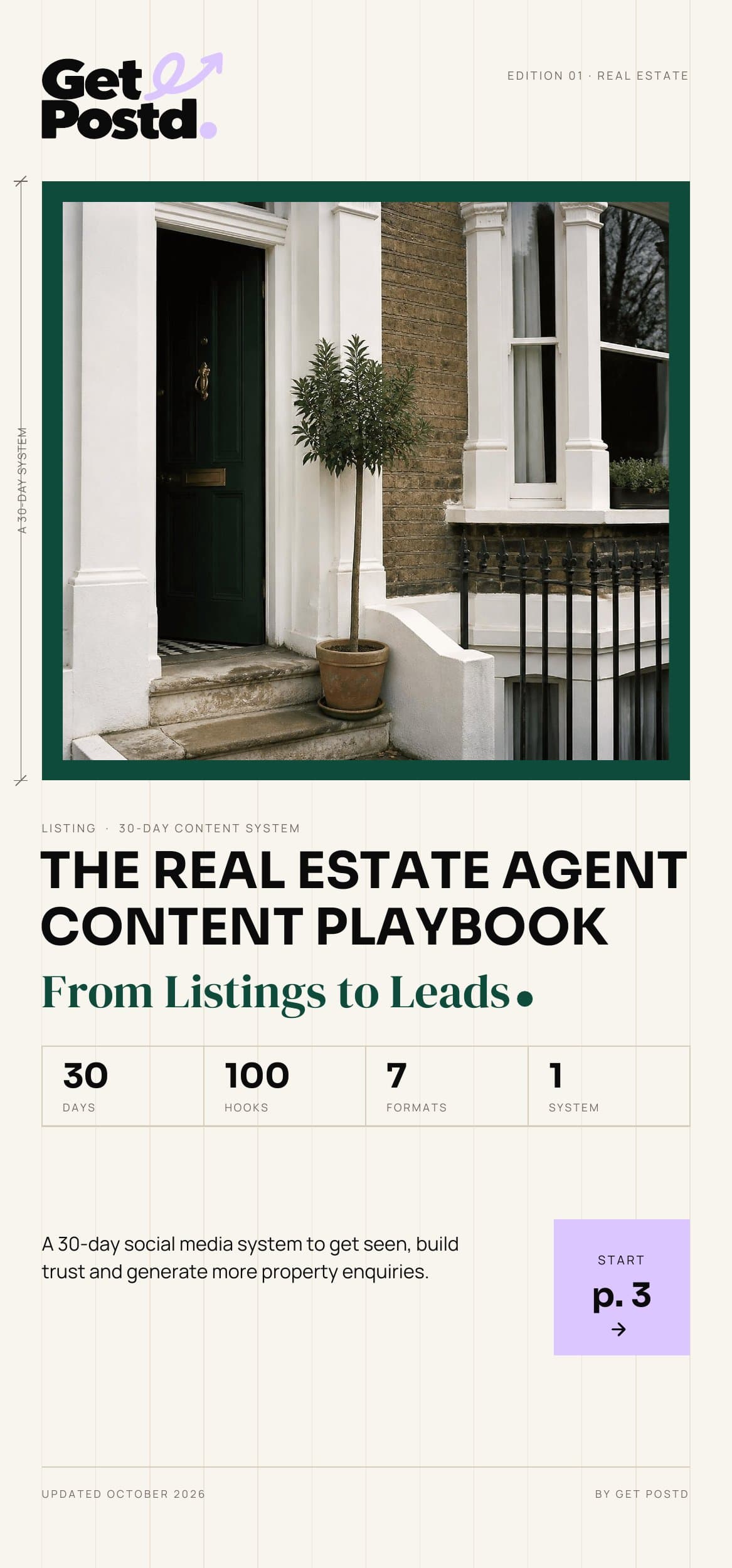 Cover of The Real Estate Agent Content Playbook by Get Postd